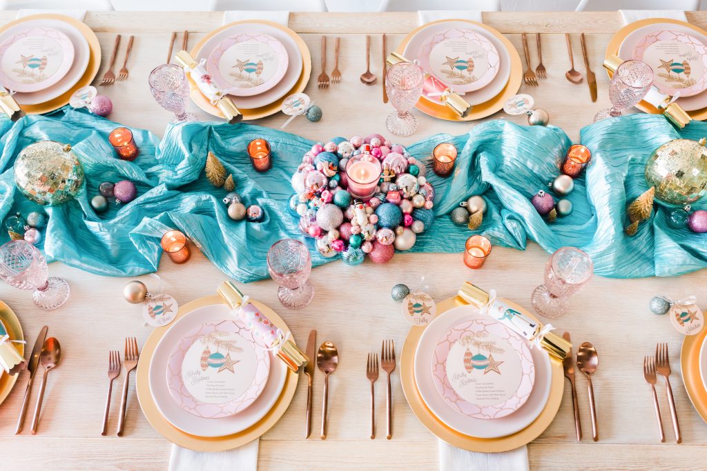 pink-teal-christmas-tablescape