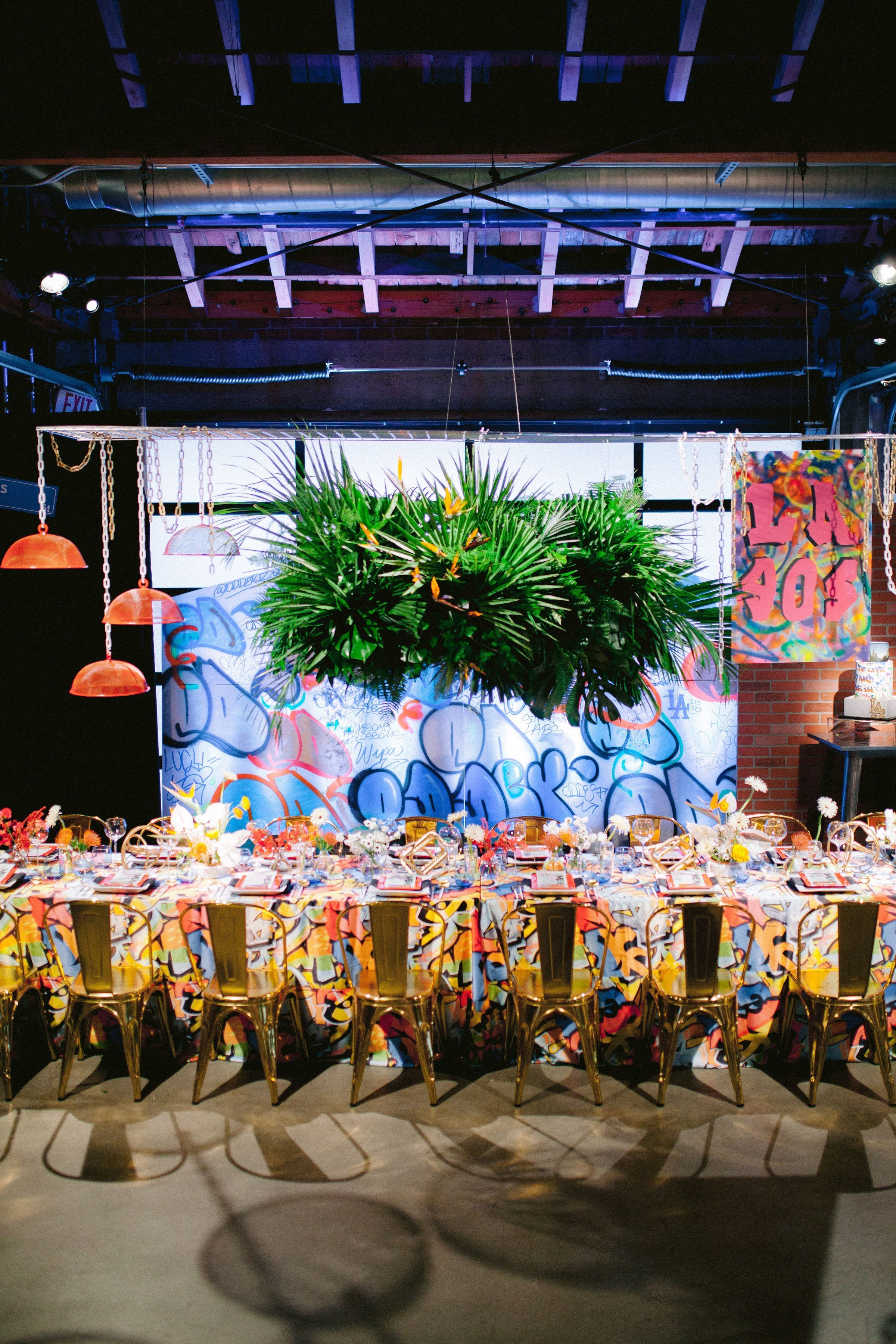 city market social club colorful wedding reception