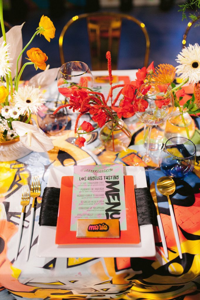 placesetting on colorful table