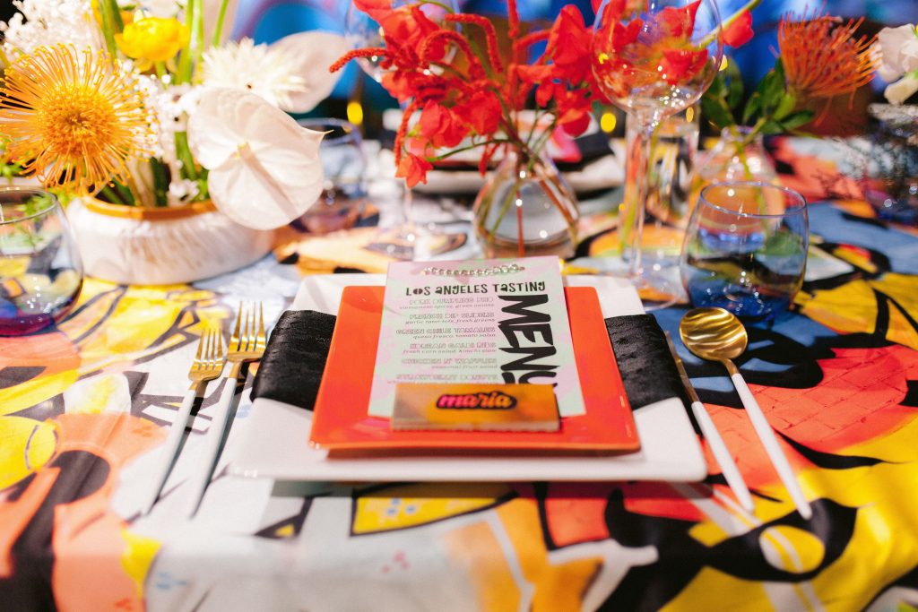 placesetting on colorful table