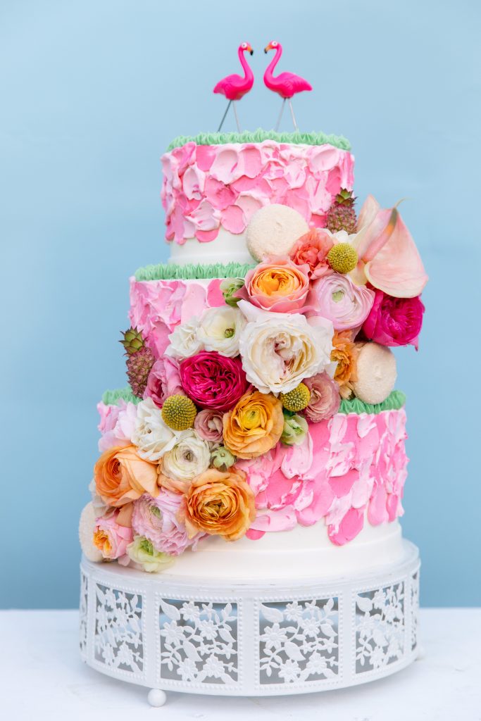 The Parker Palm Spring Wedding Cake Anything But Gray Events 