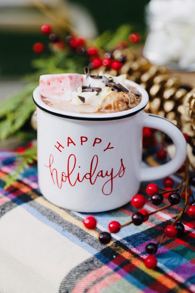 happy holidays hot chocolate
