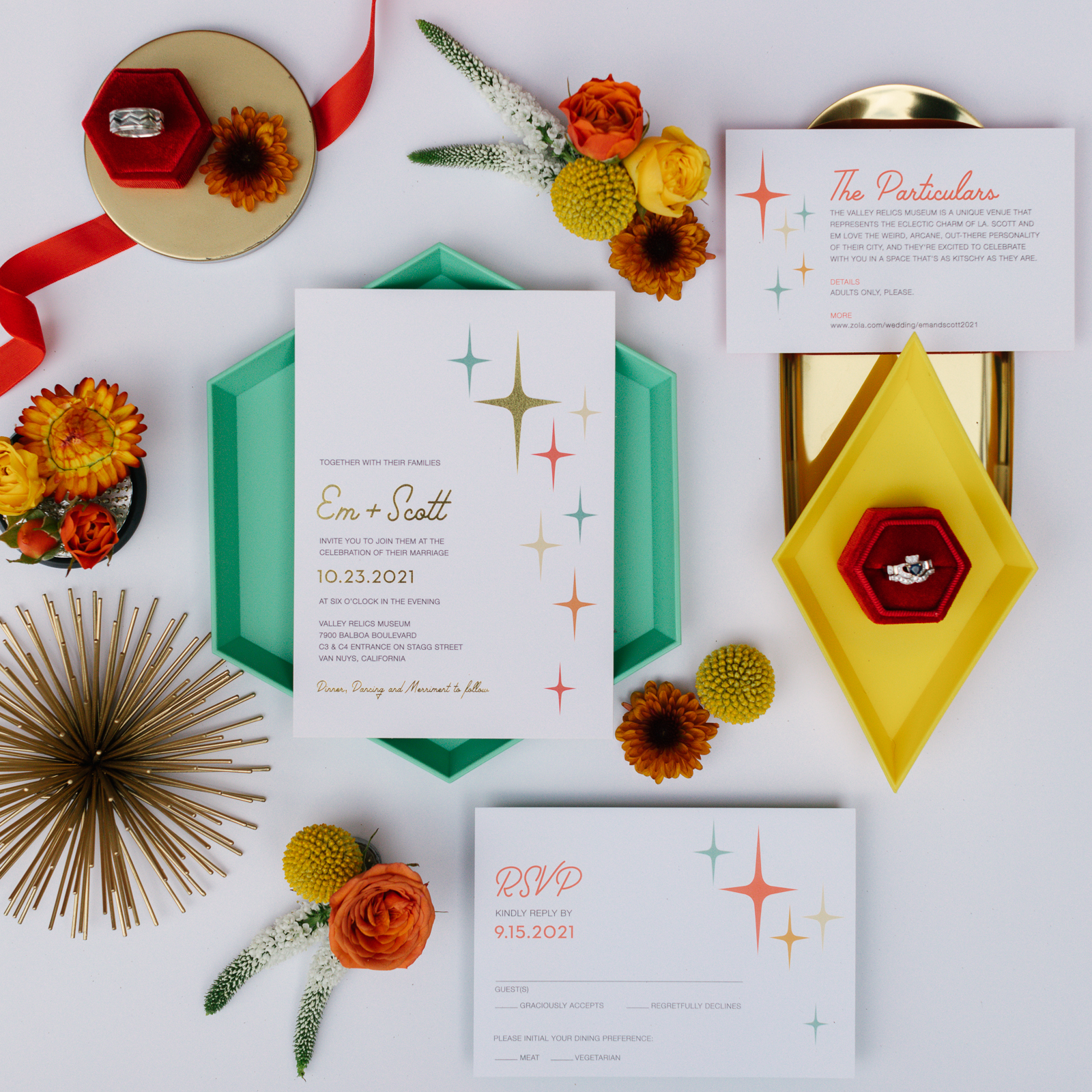 Eclectic Charm Wedding at The Valley Relics Museum - Invites