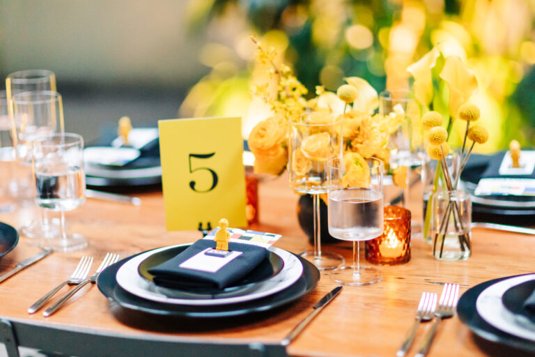 Wedding reception set up at Millwick in DTLA